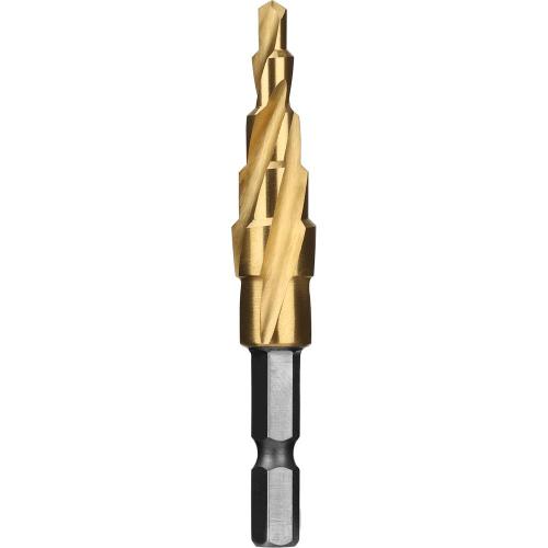 [Seshin Buffalo] — 115-4788 T5-412 Step Drill 4-Flute Step Drill - Twist Type (Hex Shank)