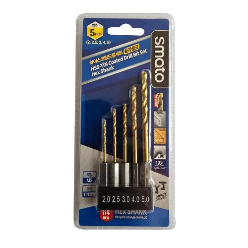 [Smato] — 115-9075 Drill HSS Coated Drill Set (Hex Shank)