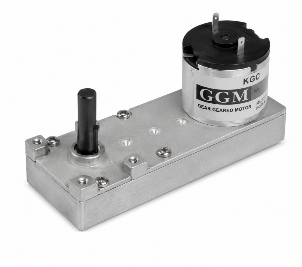 [GGM] — KGF-3429-S1 Worm Geared DC Motor (DC 12V, 5200rpm base, 5 ratios 1/57-1/255, F/R shaft)