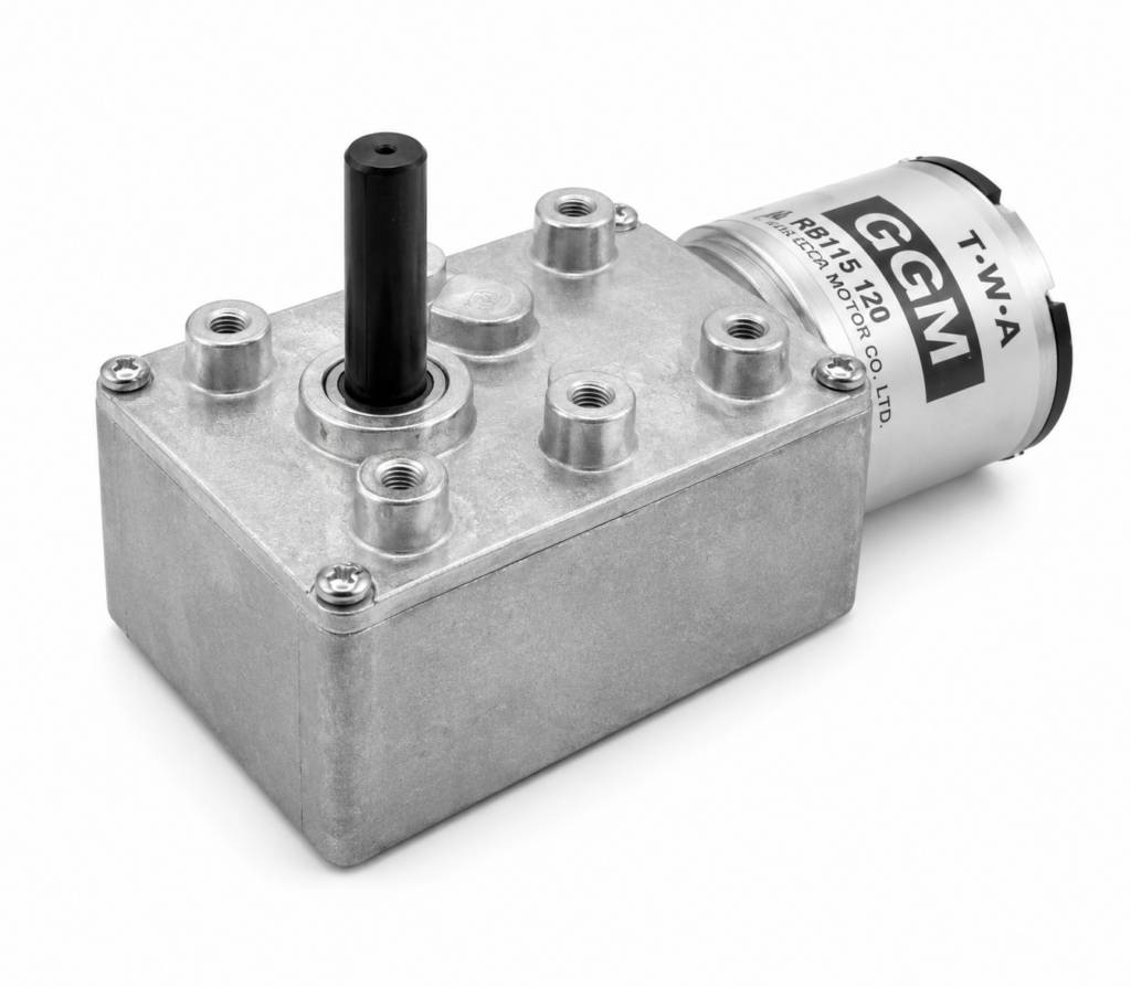 [GGM] — KWB-3429-T1 Worm Geared Motor (DC 12V, F/R output, 1/70–1/1800)