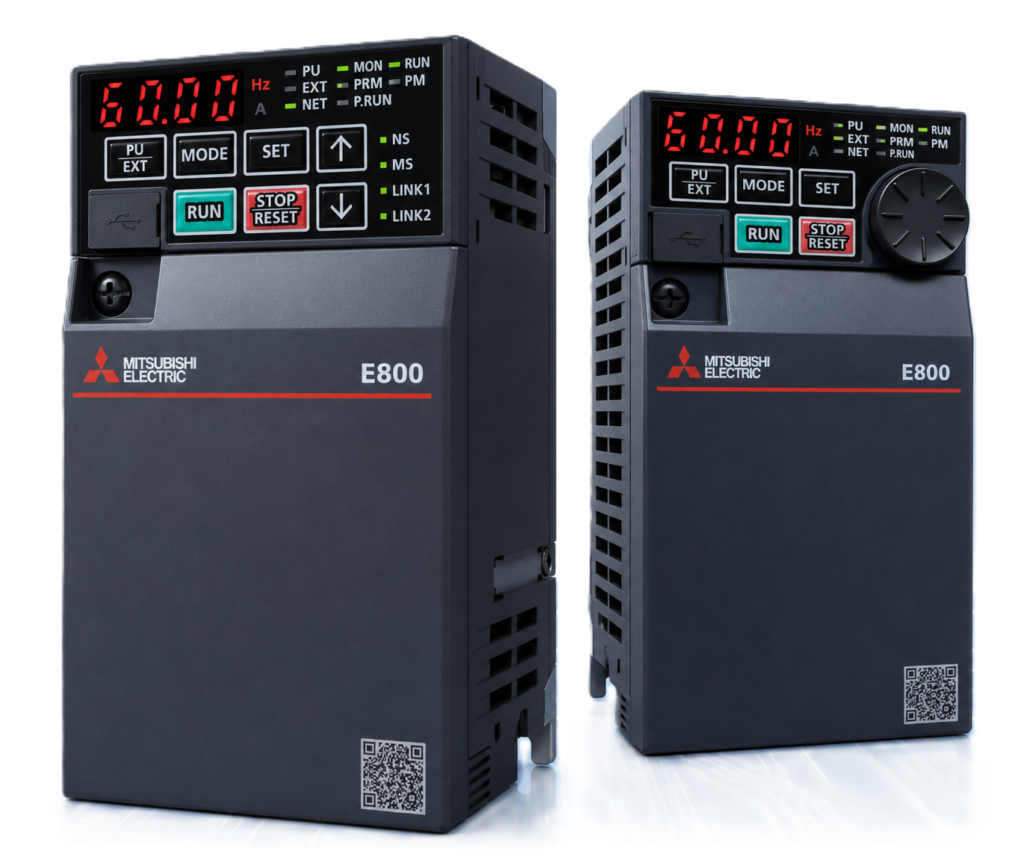 [MITSUBISHI ELECTRIC] — FR-E820 Compact Inverter (3-Phase 200V, 0.1–22kW, RS-485 Standard)